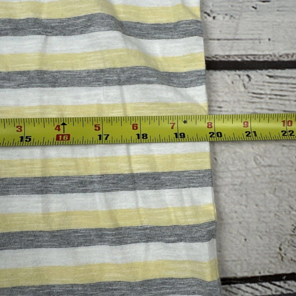 Linksoul Men's Medium Golf‎ Polo Short Sleeve Shirt Striped Yellow Gray - Picture 5 of 8